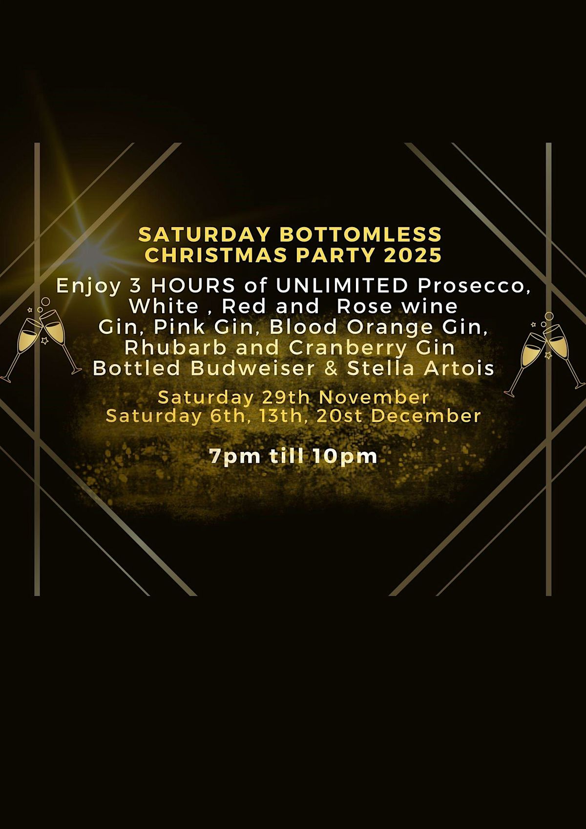 SATURDAY Bottomless  Christmas Party Brunch 2025
