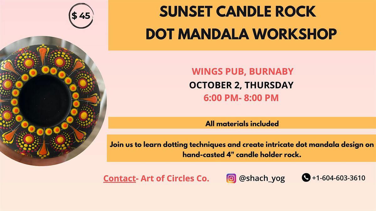 Dot Mandala Painting on Candle Holder Rock: Meditative & Stress Relieving