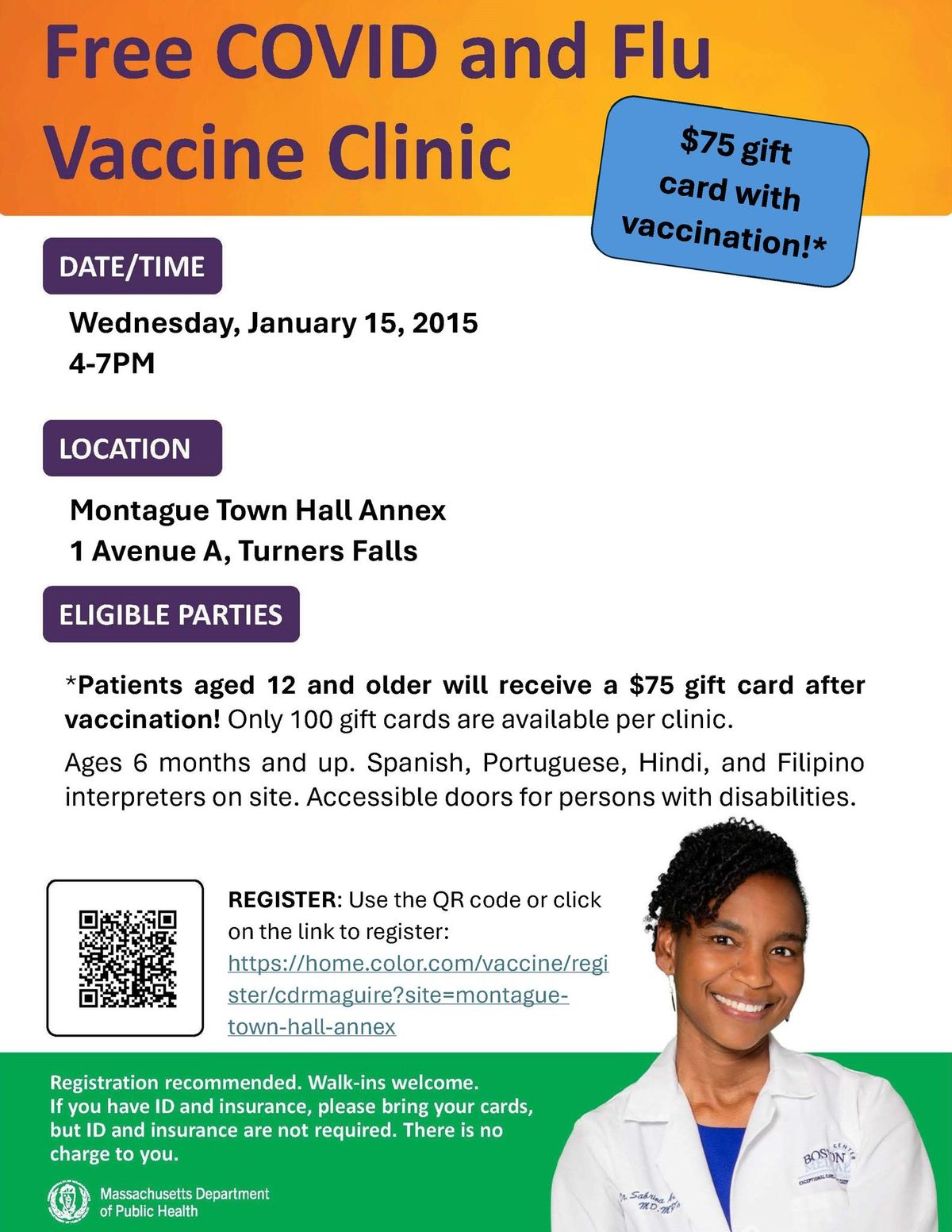 Free COVID and Flu Vaccine Clinic