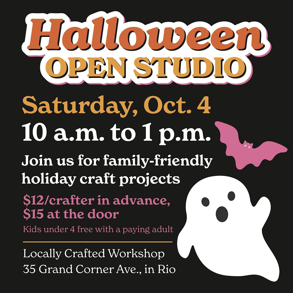 Halloween Open Studio craft workshop in Montgomery County, Md.