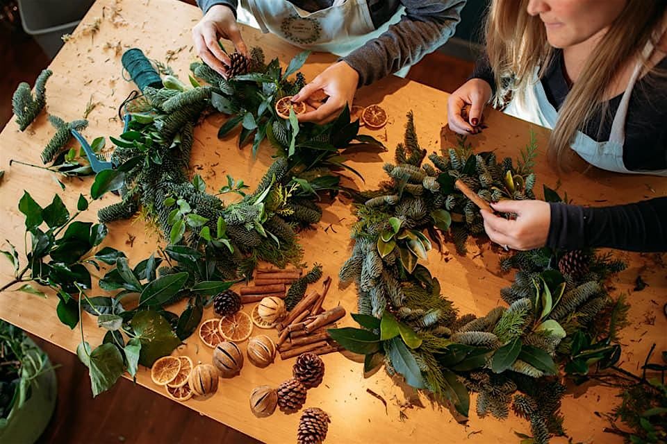 Wreath making with The Flower Hut Bristol