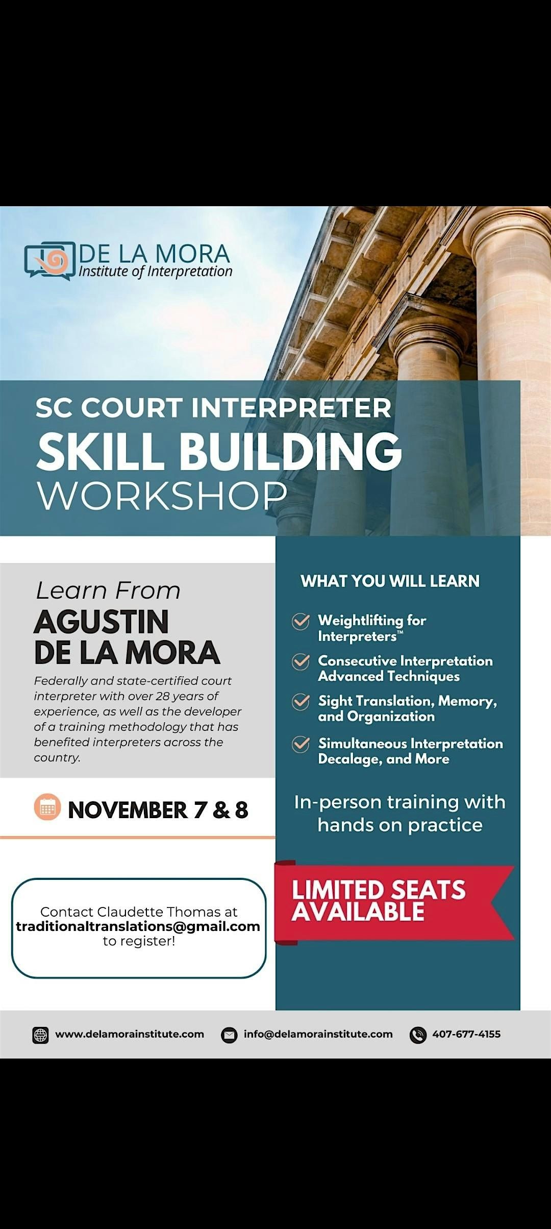 Interactive 2 Day Skill Building Workshop for Legal Interpreters