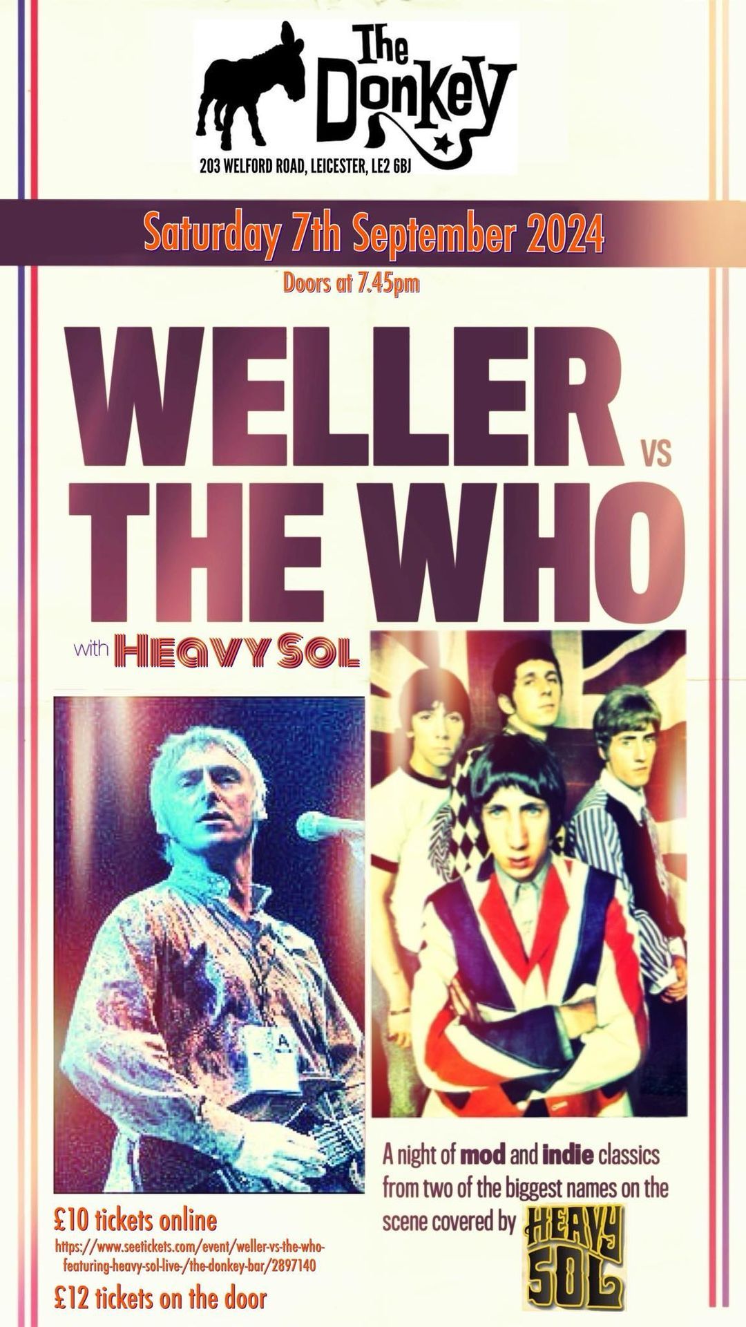 Weller VS The Who featuring Heavy Sol at the Donkey.