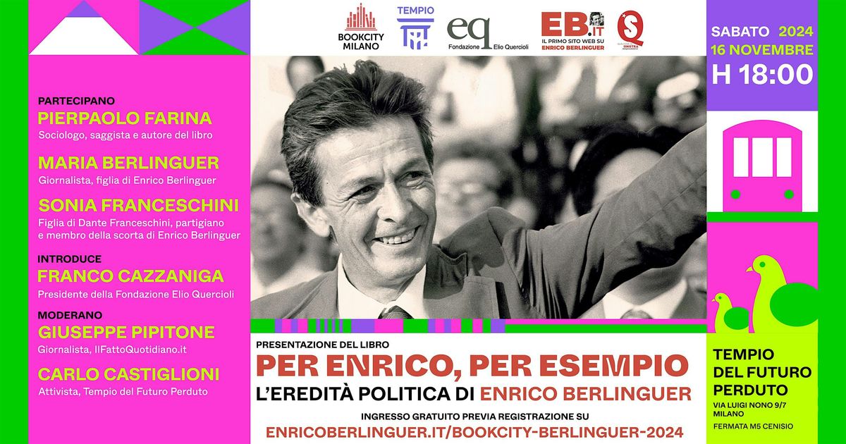 BookCity Milano 2024 - L'eredit\u00e0 politica di Enrico Berlinguer