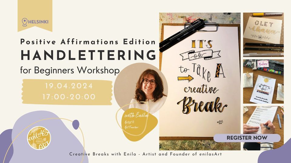 Handlettering for Beginners Workshop: Positive Affirmations Edition - Creative After Work