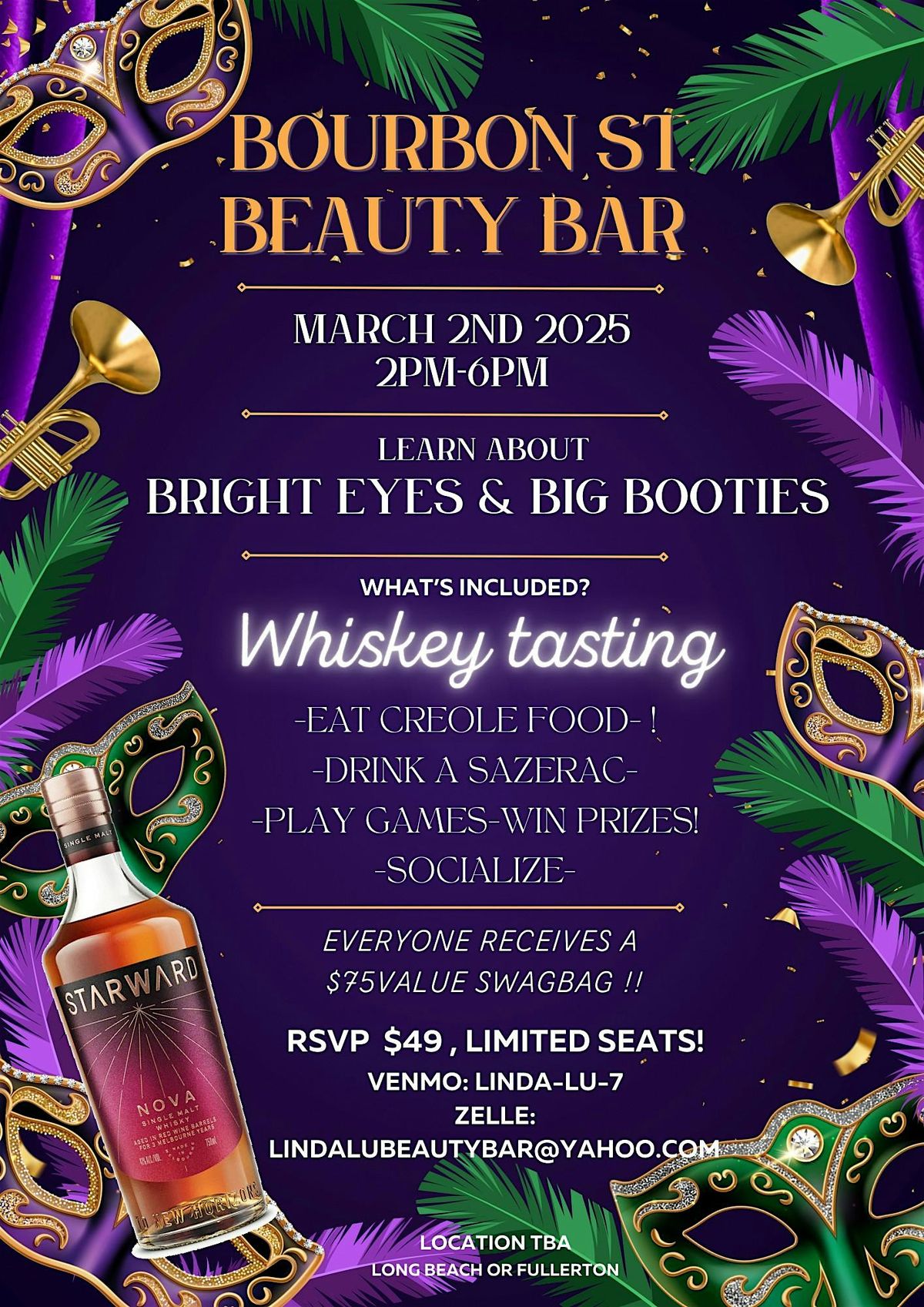 Bourbon St BeautyBar - Bright Eyes, Big Booty & Whiskey Class ! LADIES only