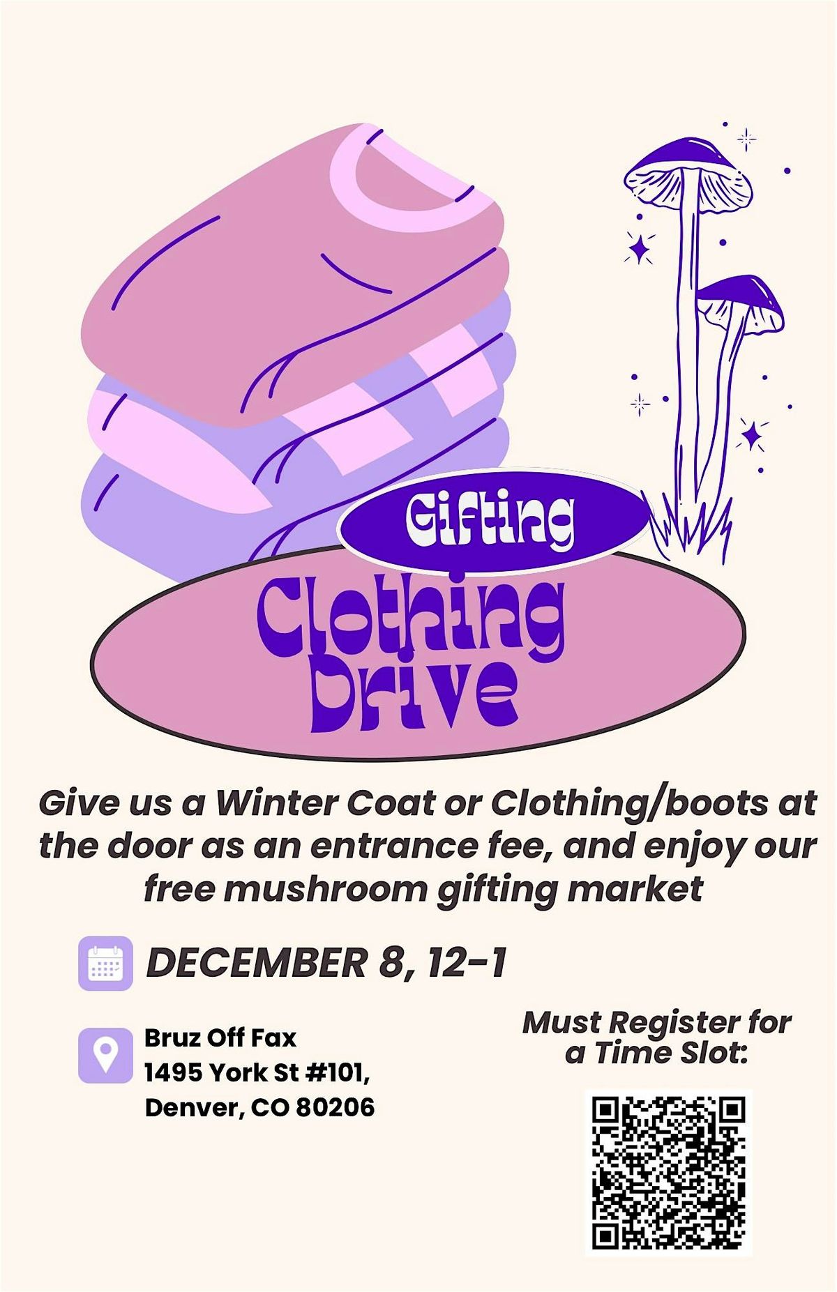 Free Mushroom Gifting Coat Drive 12\/8 12-1