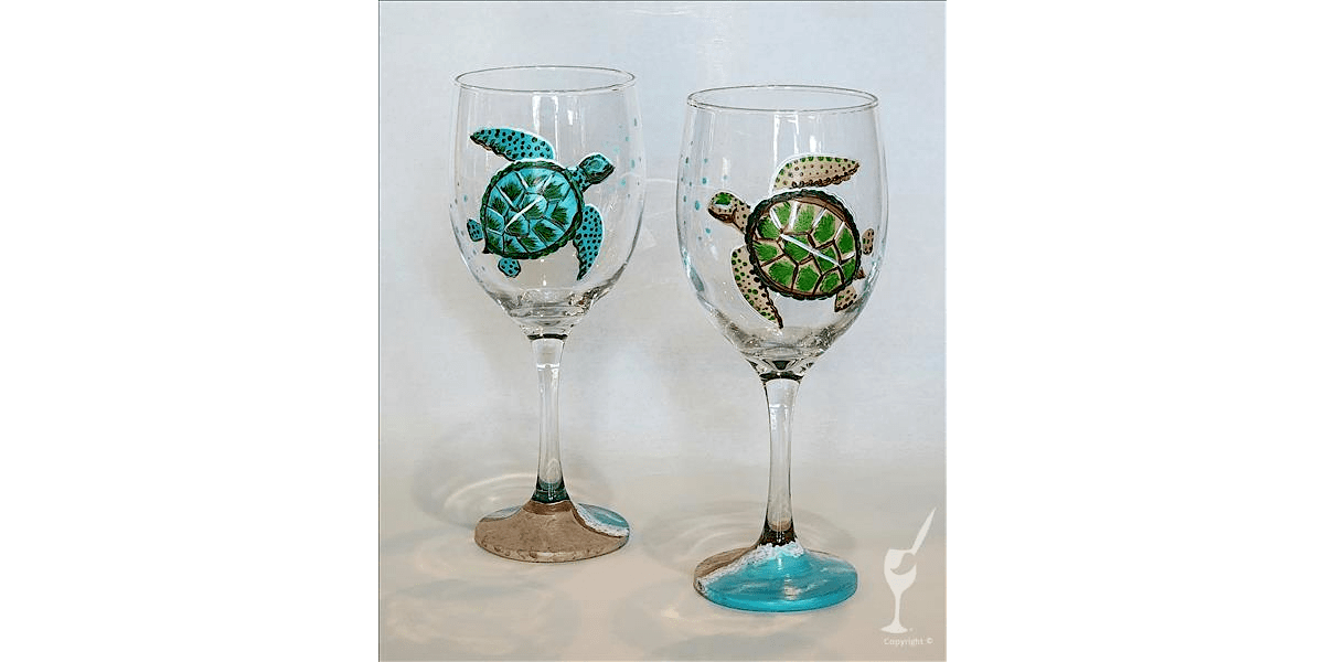 Tipsy Turtle Wine Glasses - Paint and Sip in Houston | Classpop!\u2122
