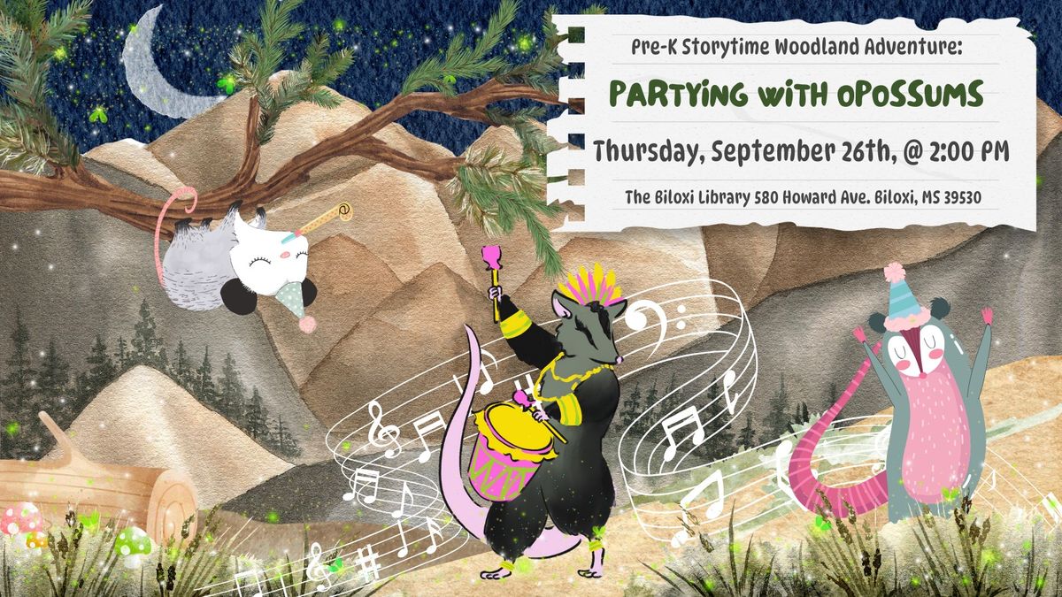 Pre-K Storytime: Partying With Opossums