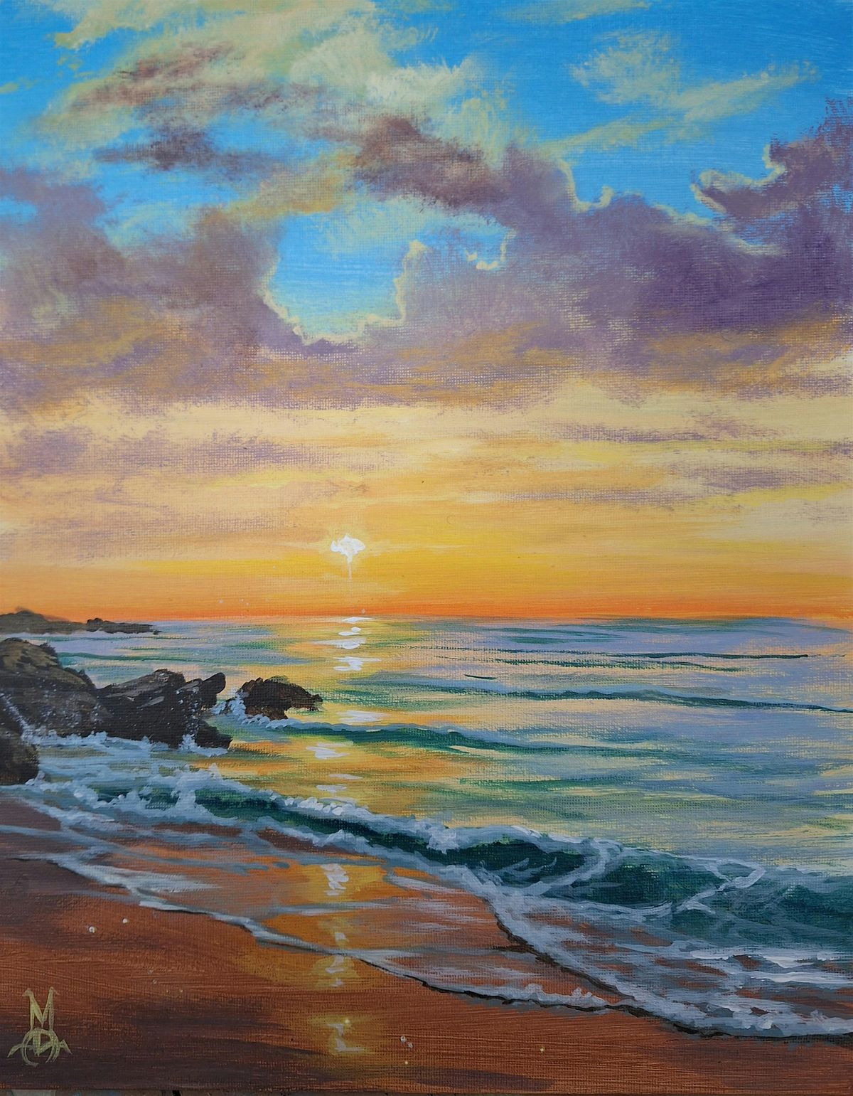 Sun Kissed Acrylic Painting with Marco Aguilar