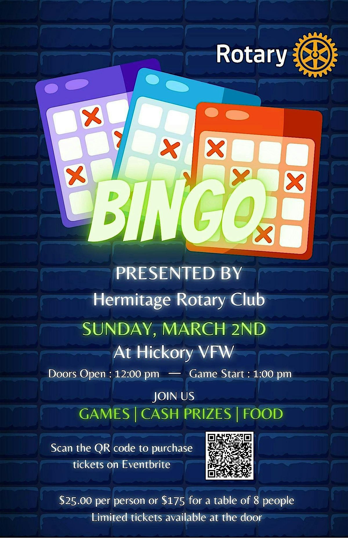 Hermitage Rotary's 3rd Annual Bingo