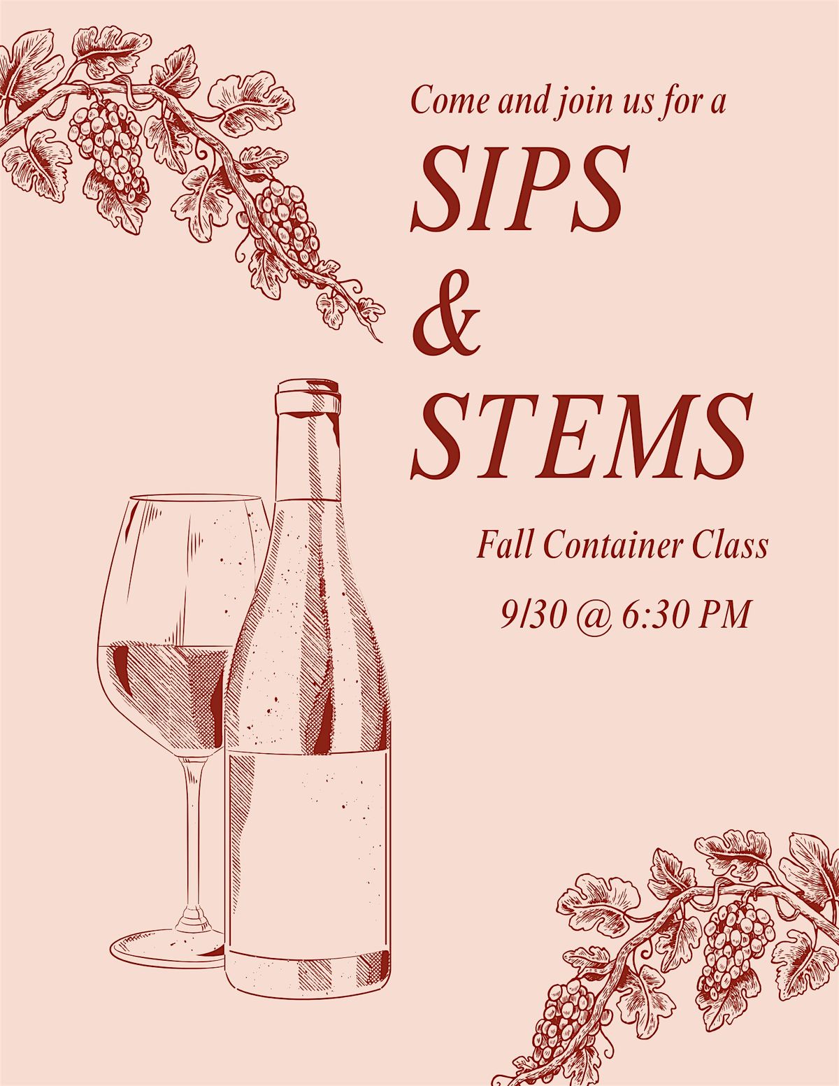 Sips & Stems - Fall Container Planter Class