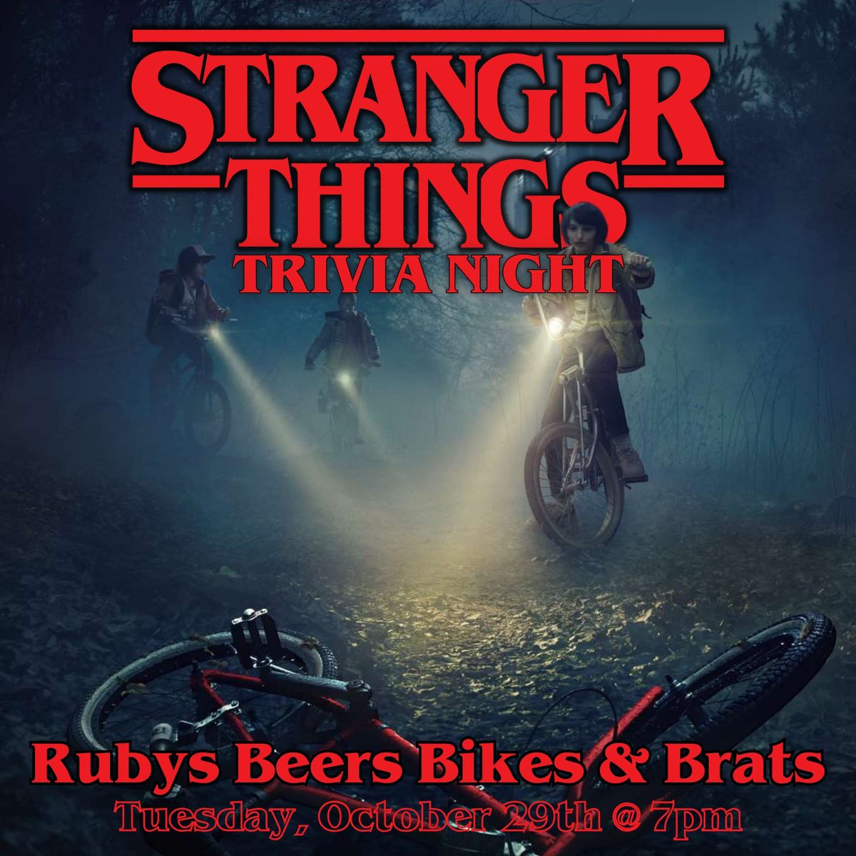 Stranger Things Trivia @ Rubys Beers Bikes & Brats (Davenport, IA) \/ Tuesday, October 29th @ 7pm