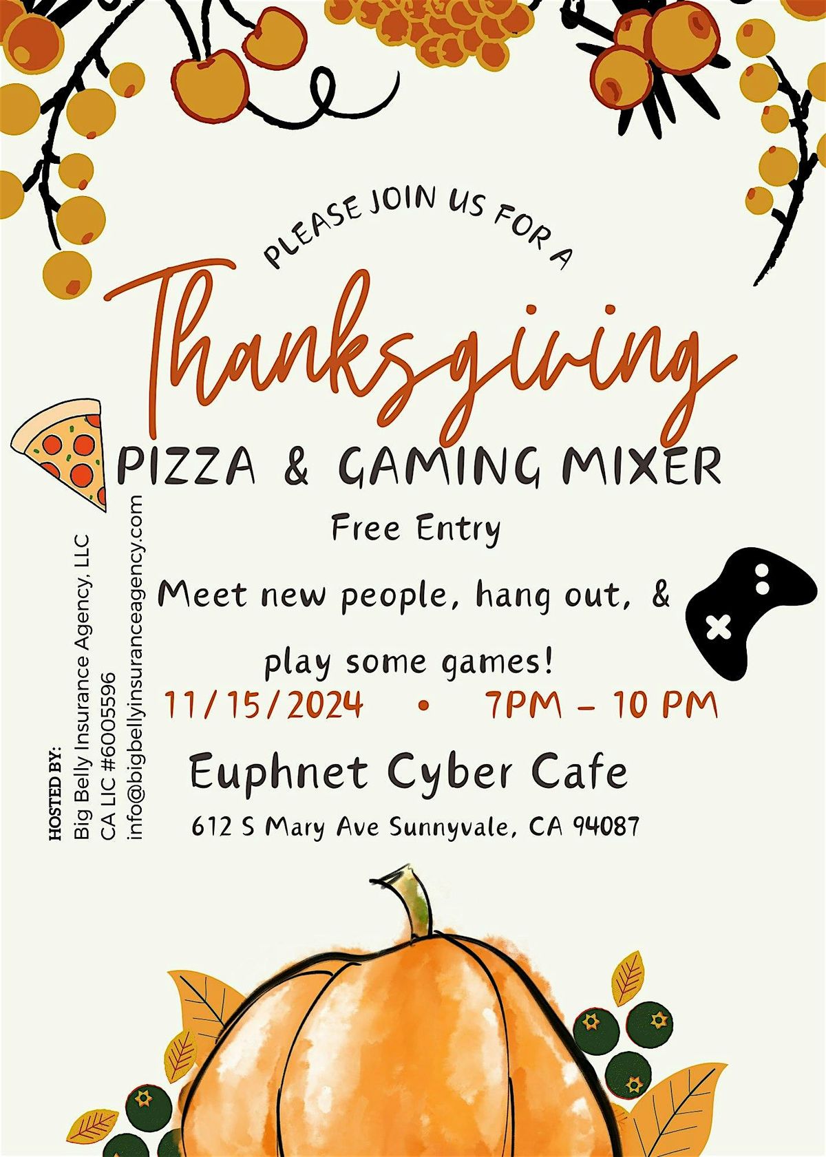 Thanksgiving Pizza & Gaming Mixer