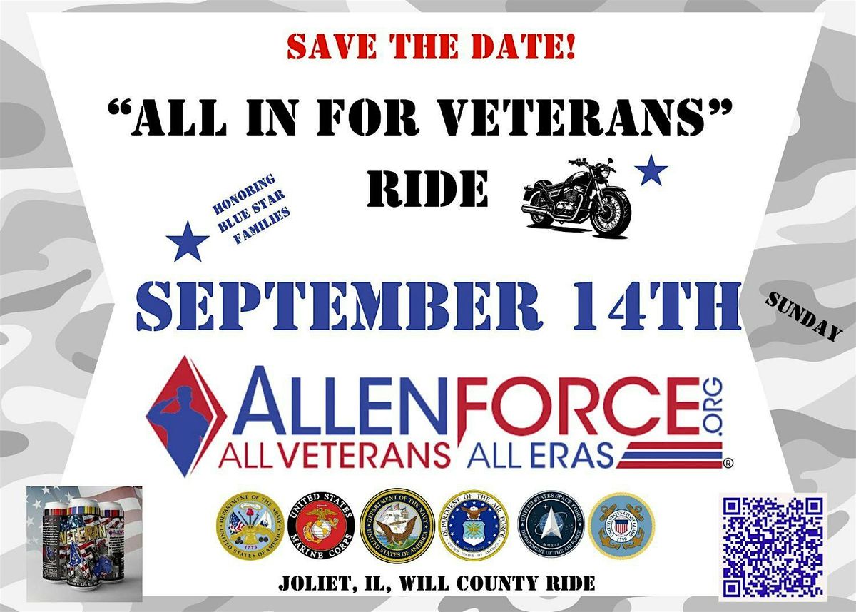SAVE the DATE: All In For Veterans Celebration and Annual Ride!