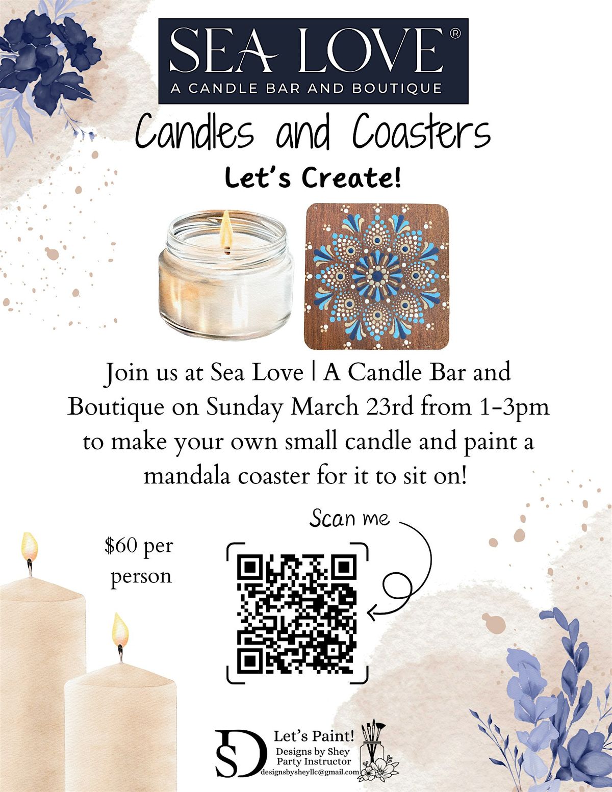 Candles and Coasters at Sea Love | A Candle Bar and Boutique