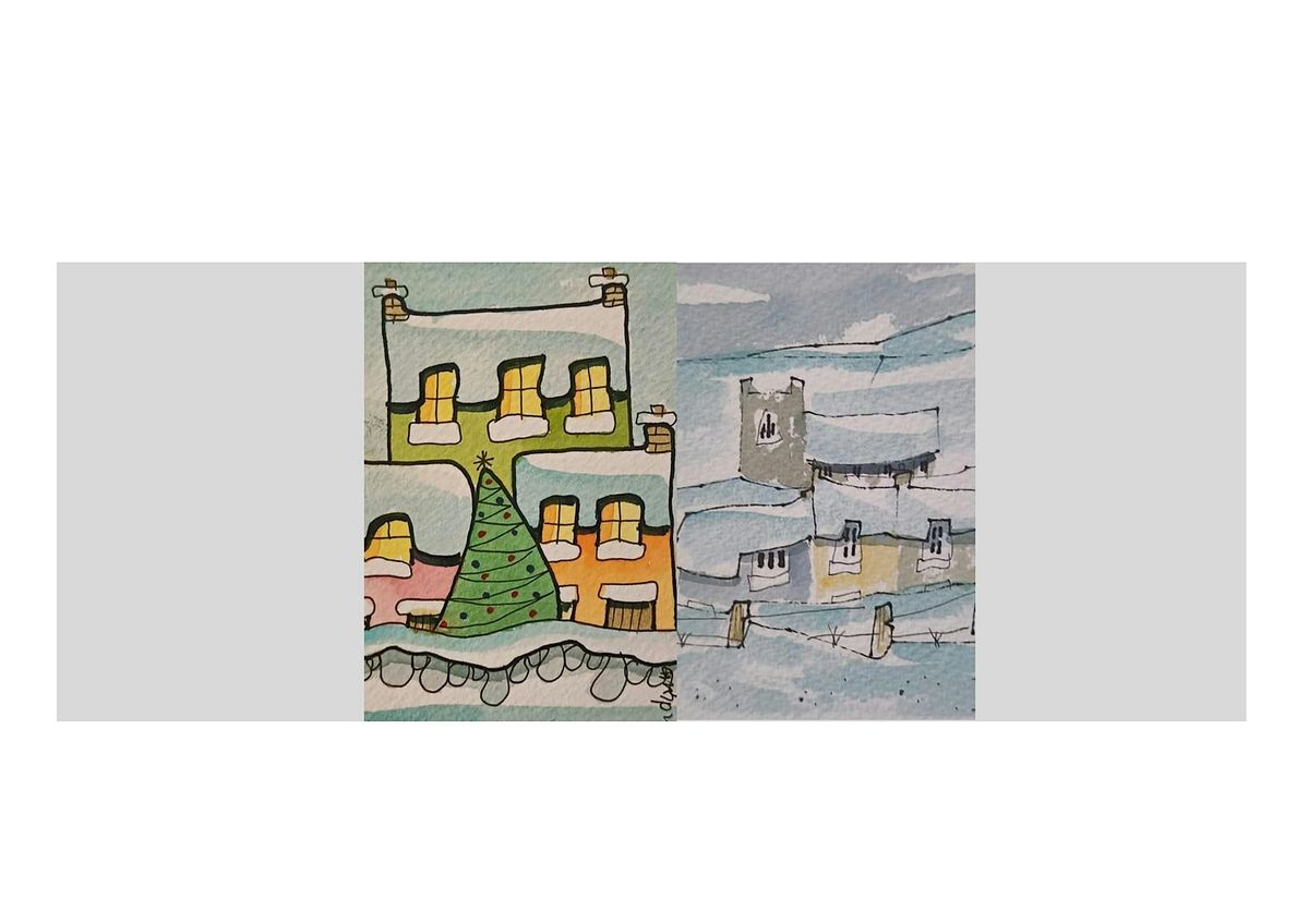 QUIRKY SNOWY VILLAGE and CHRISTMAS TREE CARDS