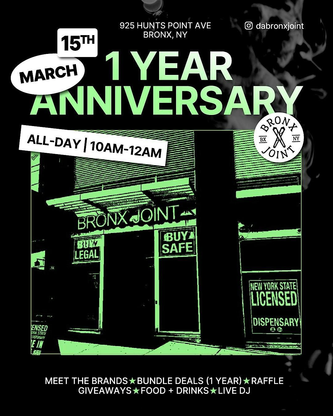 Bronx Joint 1 year anniversary