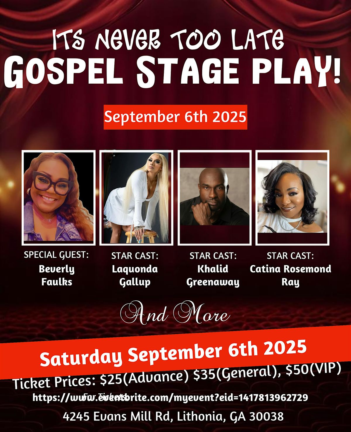 It\u2019s Never Too Late Gospel Stage Play