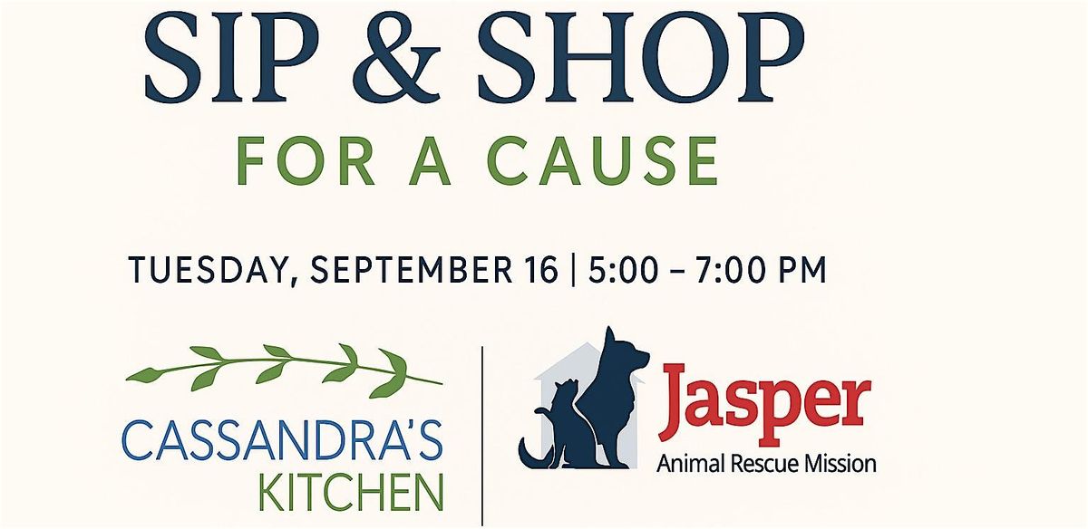 A Shopping + Giving Event Benefiting Jasper Animal Rescue Mission