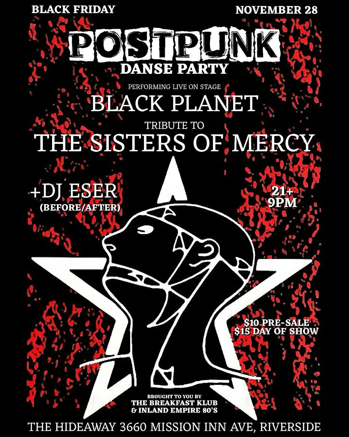Live tribute to The Sisters of Mercy at The Hideaway Riverside!