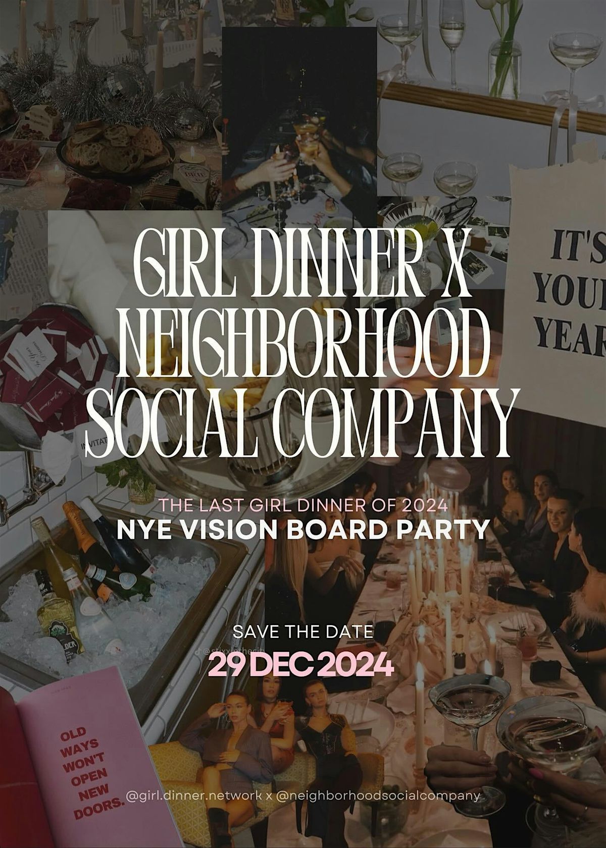 NYE vision board party. GIRL DINNER x NEIGHBORHOOD SOCIAL COMPANY