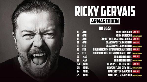 Ricky Gervais Amsterdam Tickets