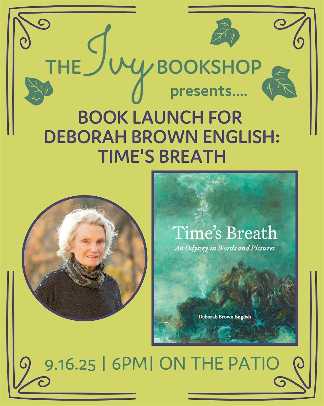 Book Launch for Deborah Brown English: TIME'S BREATH