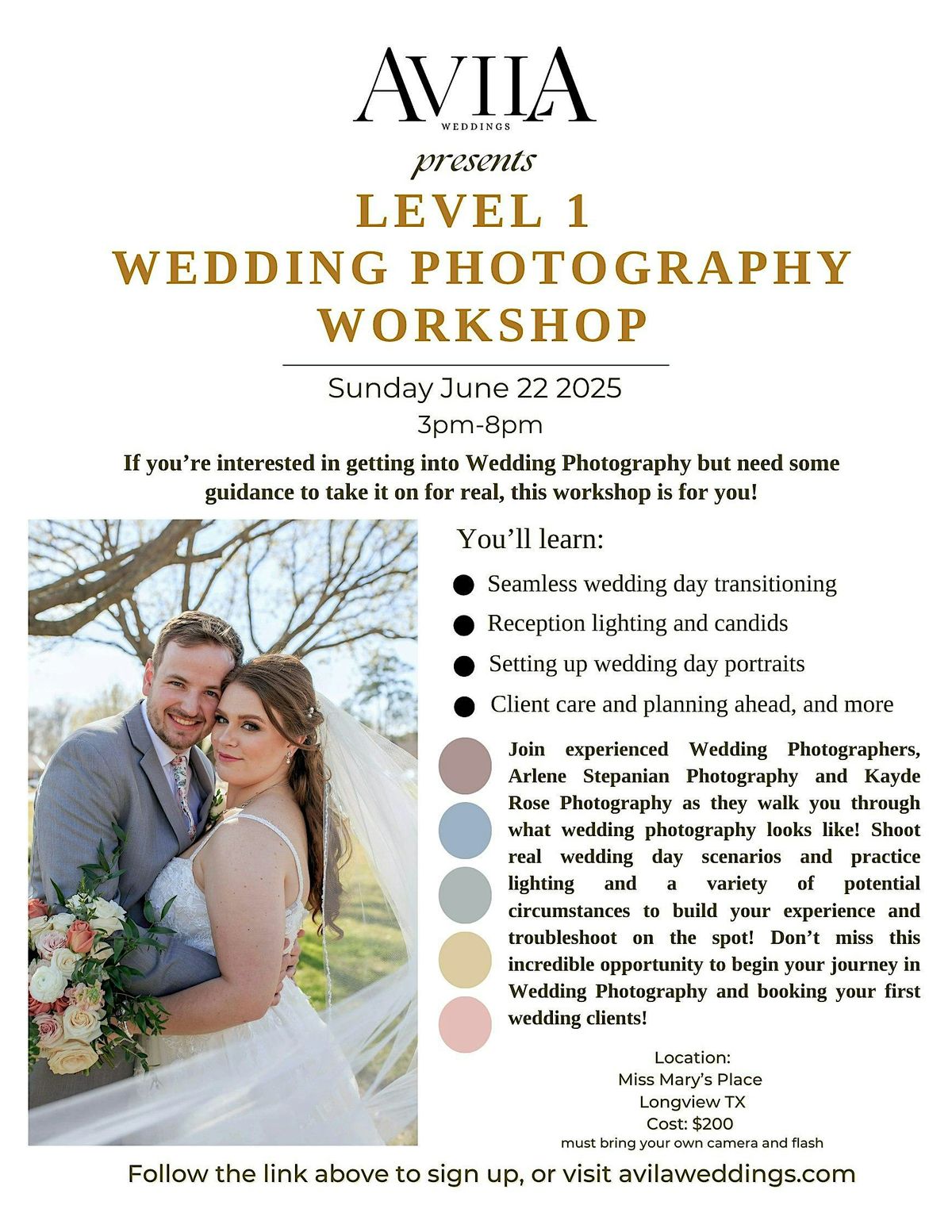 Level 1 Wedding Photography Workshop