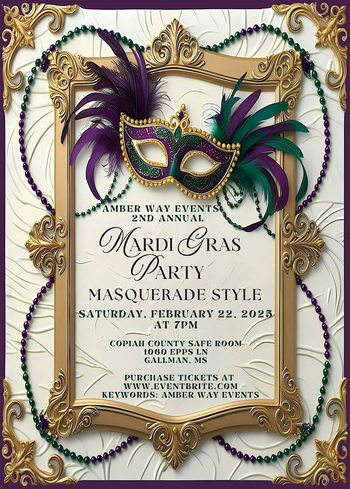 Amber Way Event's 2nd Annual Mardi Gras Masquerade Ball