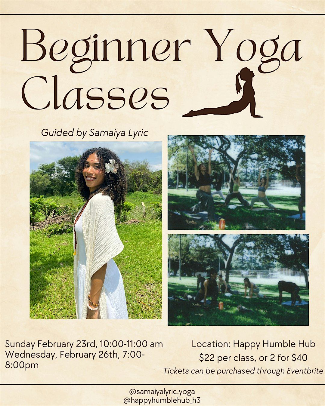 Beginner Yoga Classes @ Happy Humble Hub