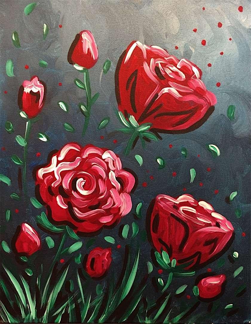 Wine and Paint Event - Midnight Roses - St. Charles, IL