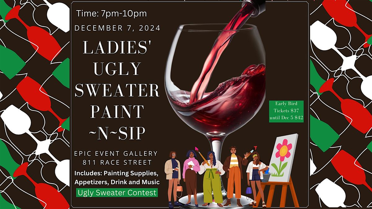 Girlfriendz Networking Grp Present Ladies Holiday Ugly Sweater Paint N Sip