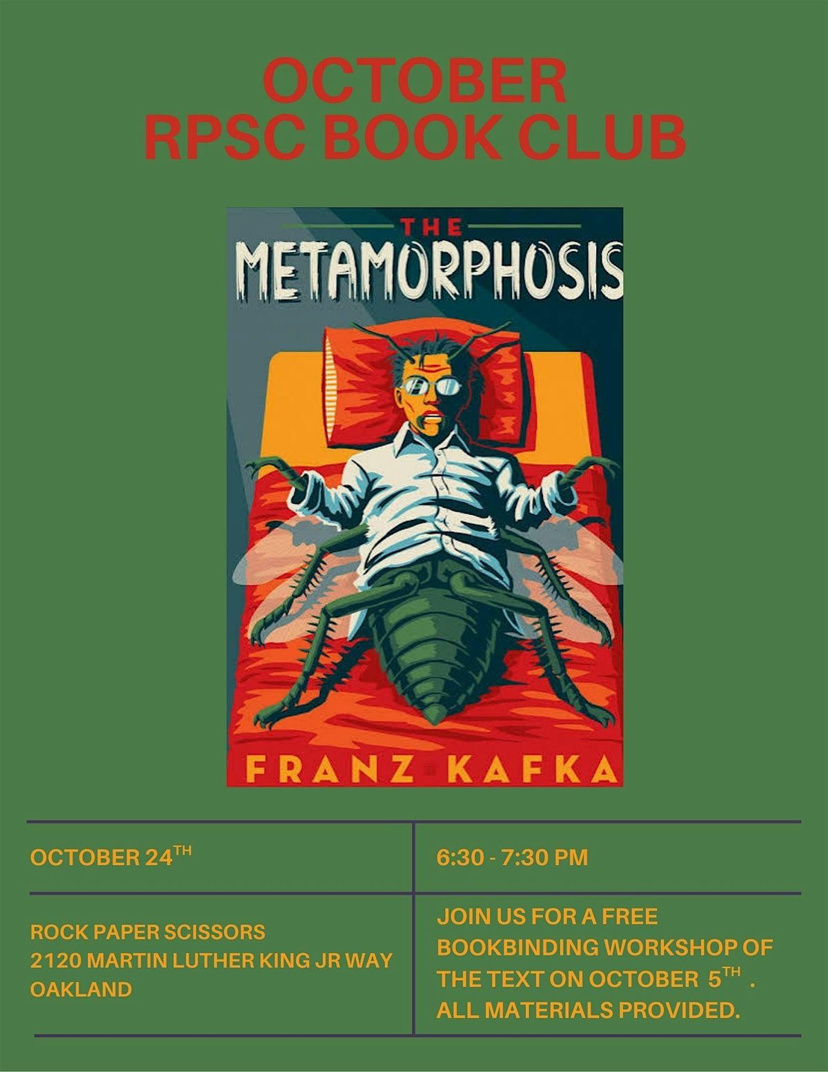 RPSC October Book Club: Franz Kafka Metamorphosis