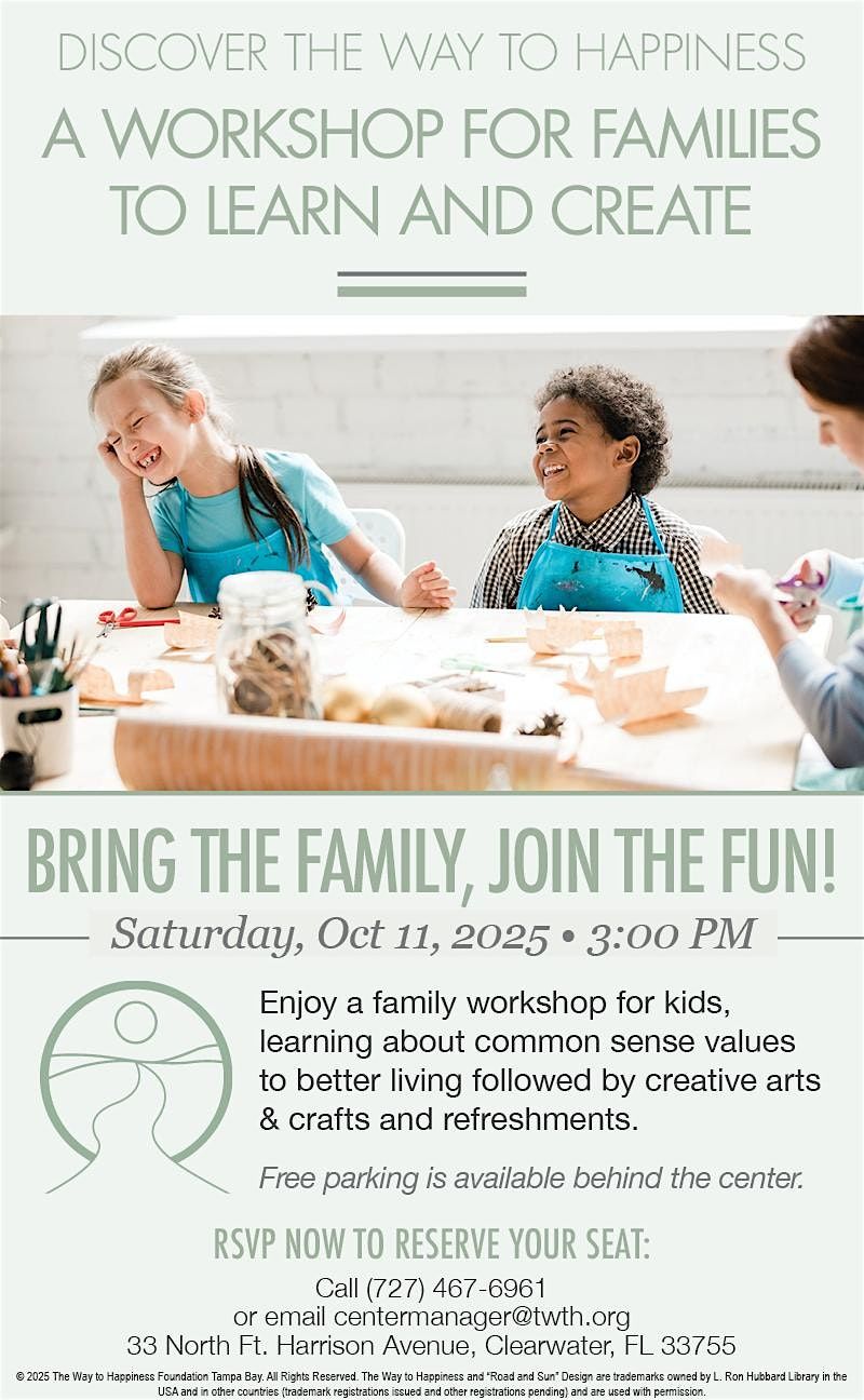 The Way to Happiness Kids Workshop (Saturday, Oct 11)