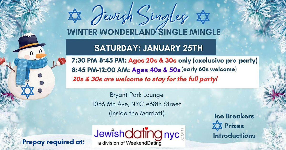 Jewish Singles NYC Mingle 20s & 30s