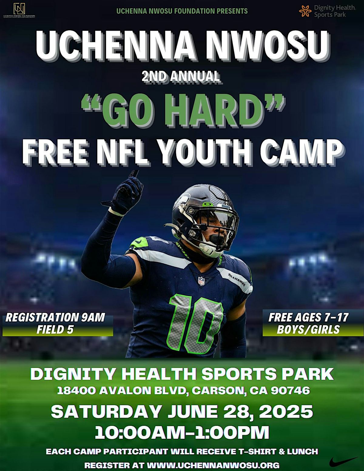 Uchenna Nwosu 2nd Annual "Go Hard" FREE NFL Youth Camp