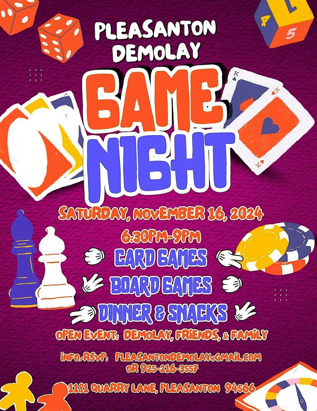 November Game Night - Pleasanton DeMolay