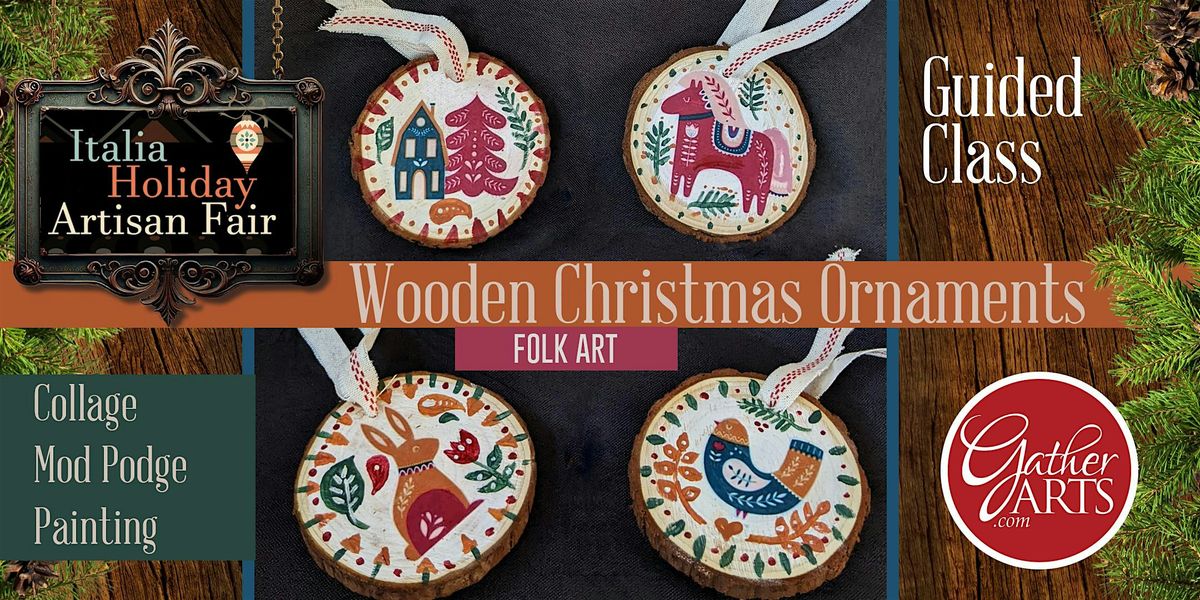 Wooden Christmas Ornaments - Sip&Paint
