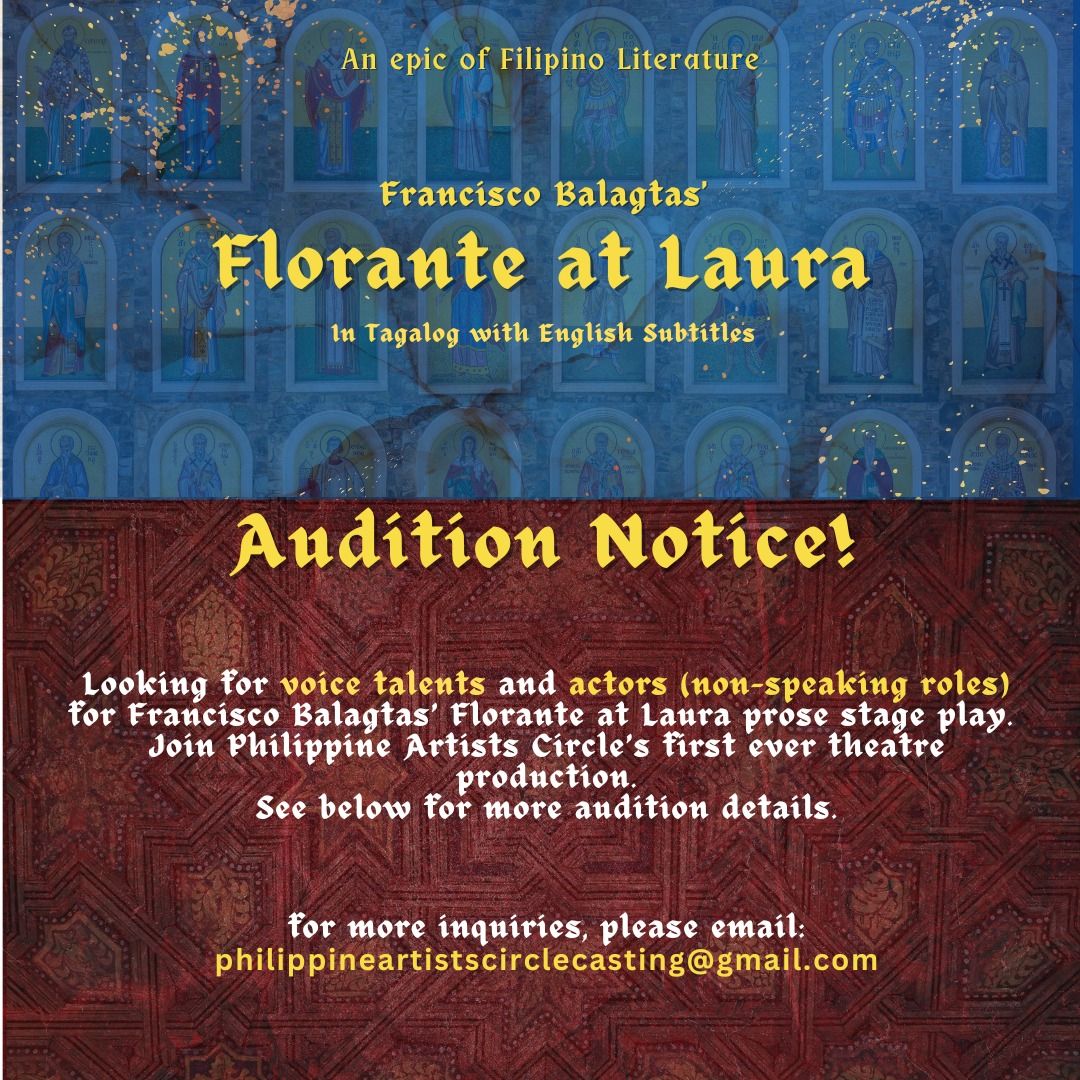 FRANCISCO BALAGTAS\u2019 FLORANTE AT LAURA AUDITIONS