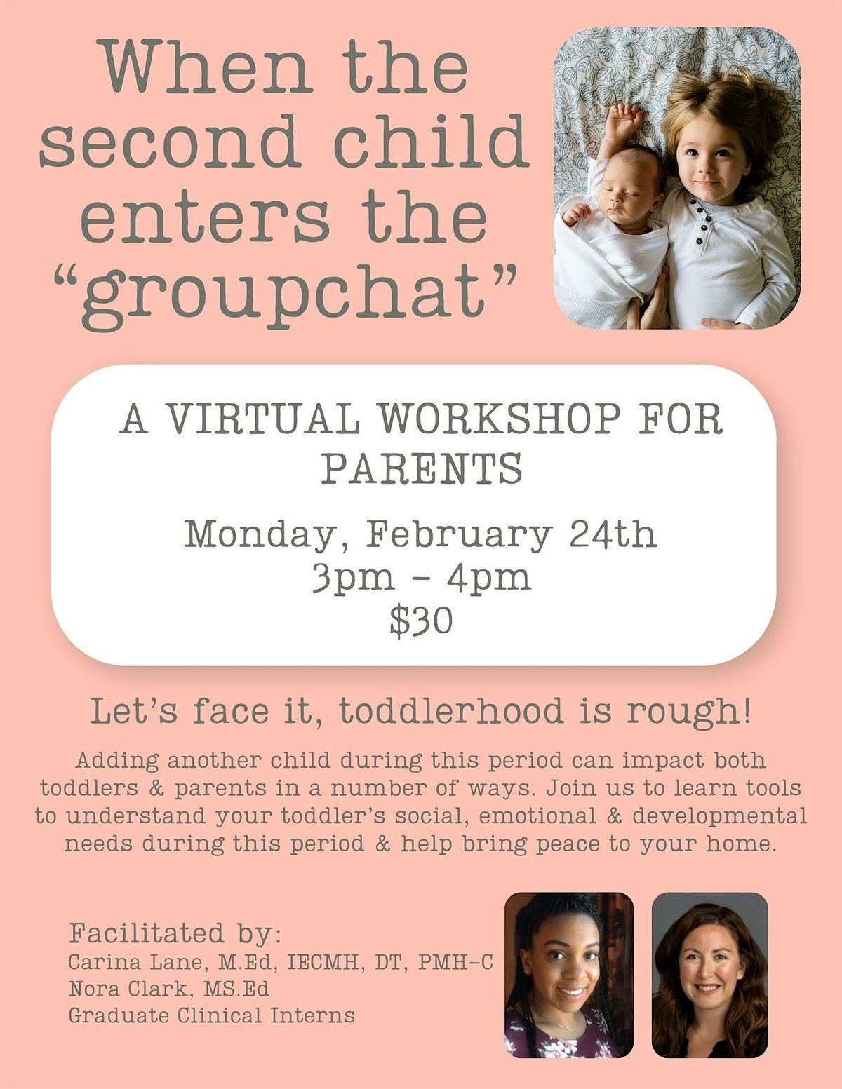 When the Second Child Enters the Group Chat: A Virtual Workshop for Parents