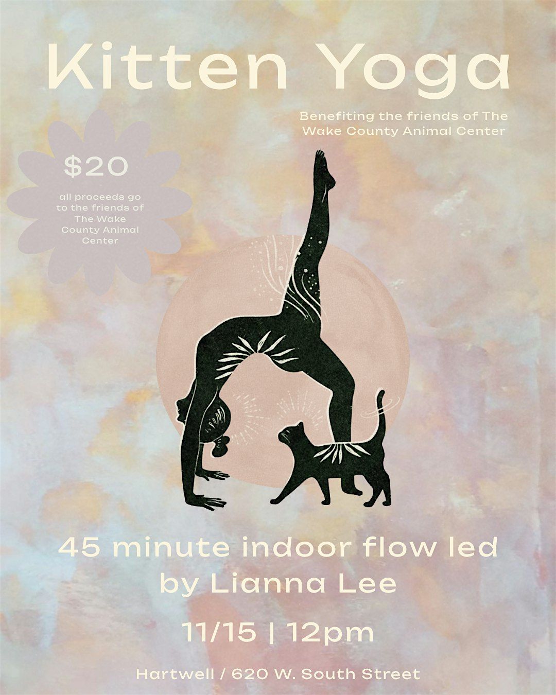 Kitten Yoga benefiting the Friends Of The Wake County Animal Center