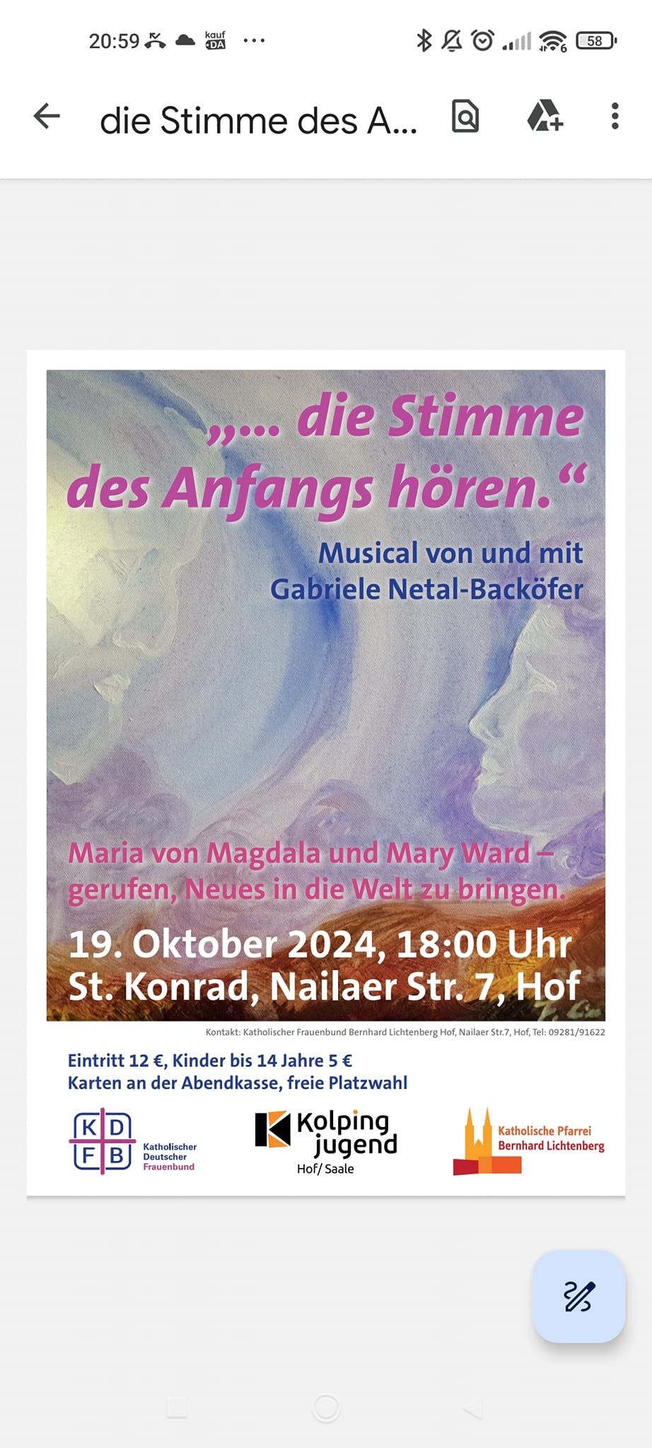 KDFB Musical "Die Stimme des Anfangs h\u00f6ren"