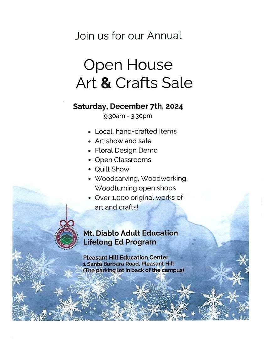 Mt. Diablo Adult Education Annual Open House Art & Crafts Sale