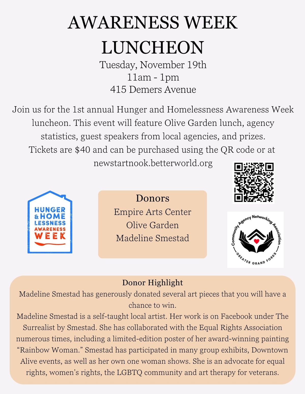 Hunger and Homelessness Awareness Luncheon