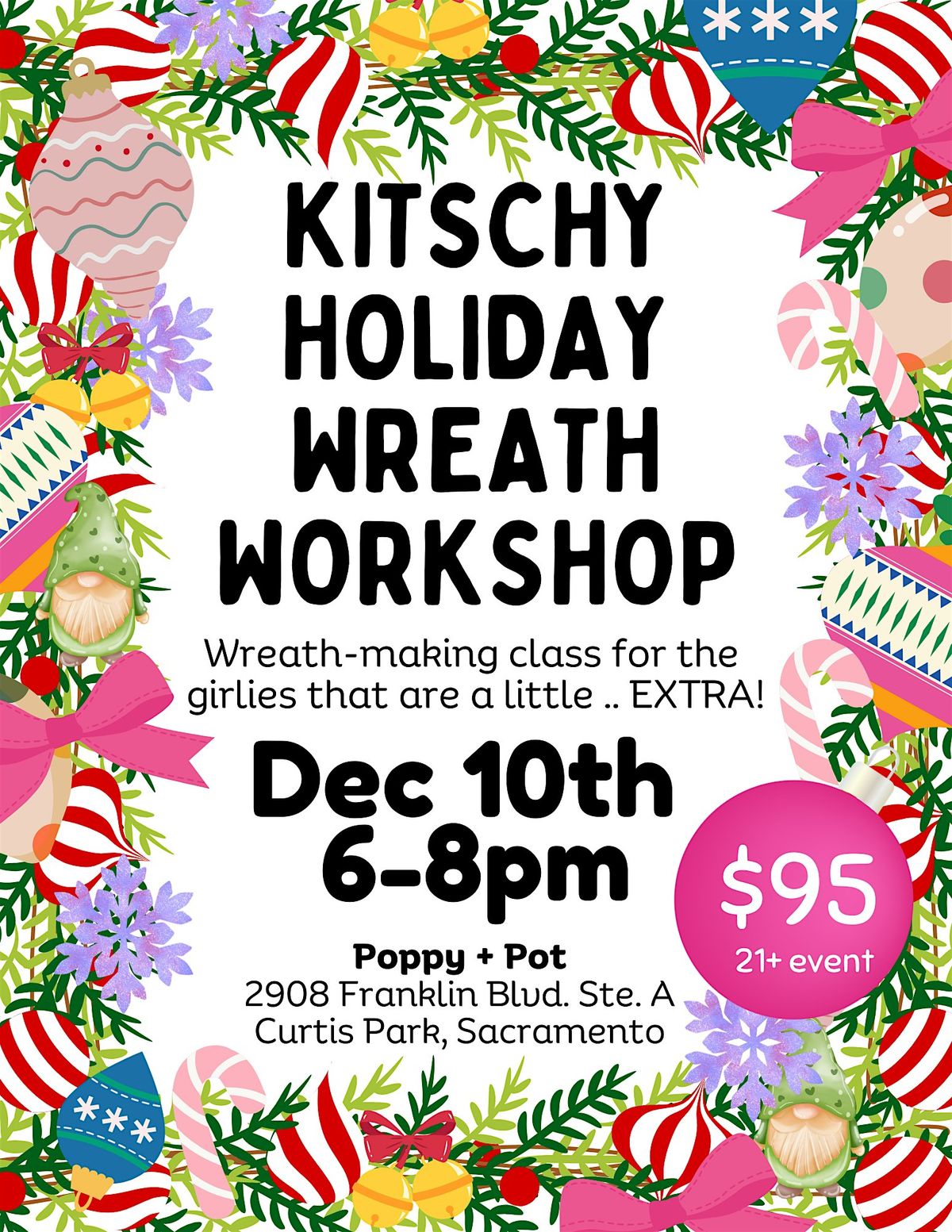 Kitschy Holiday Wreath Workshop