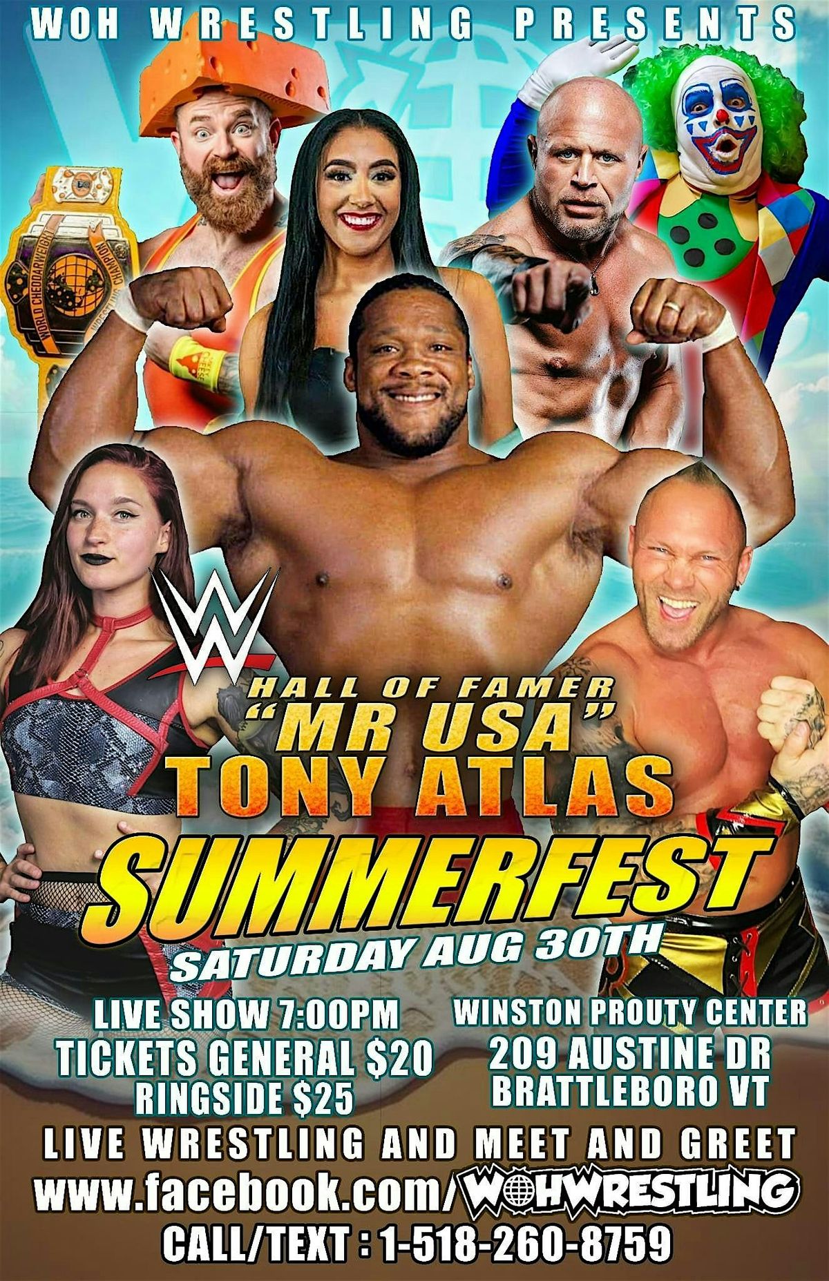 WOH Wrestling in Brattleboro  Summerfest Feat WWE legend Tony Atlas & more