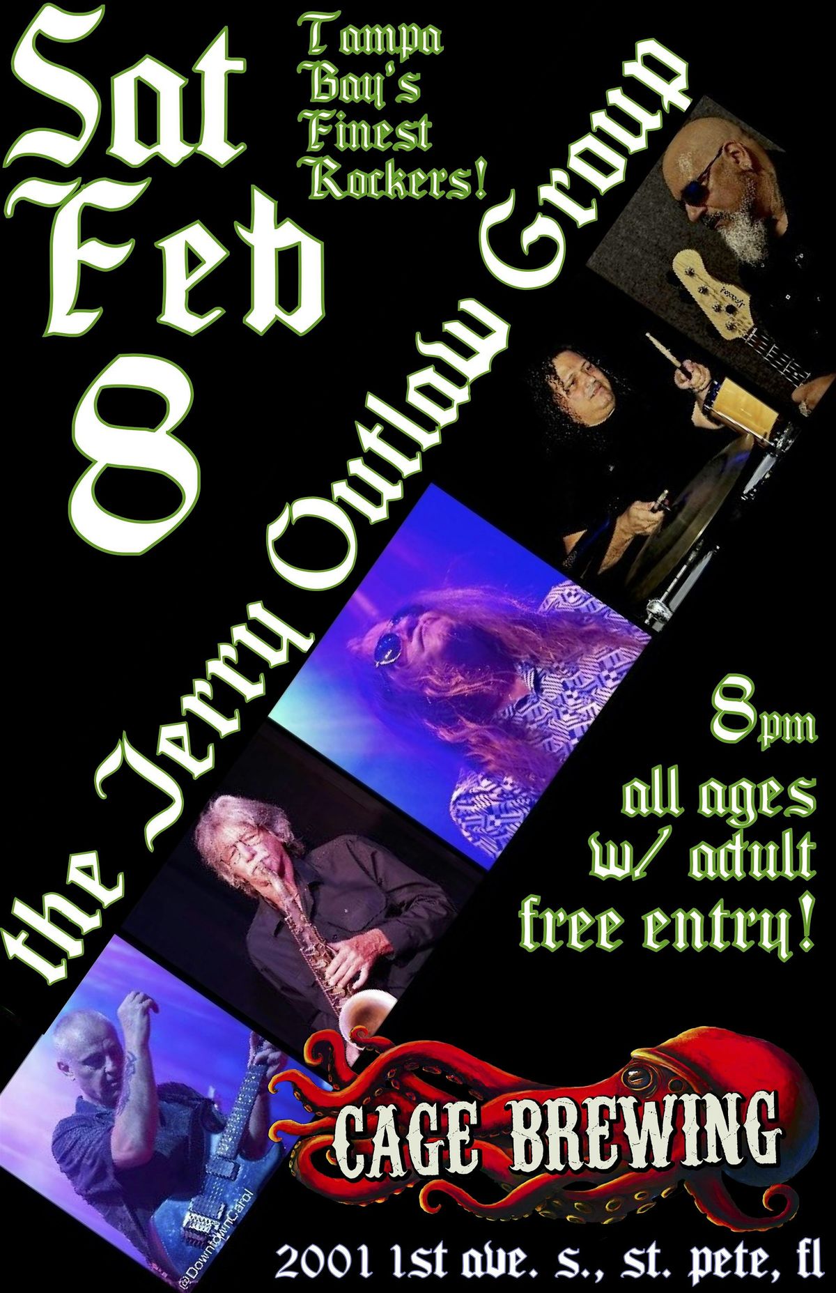 FREE ENTRY: The Jerry Outlaw Group | Cage Brewing, Saint Pete | SAT FEB 8