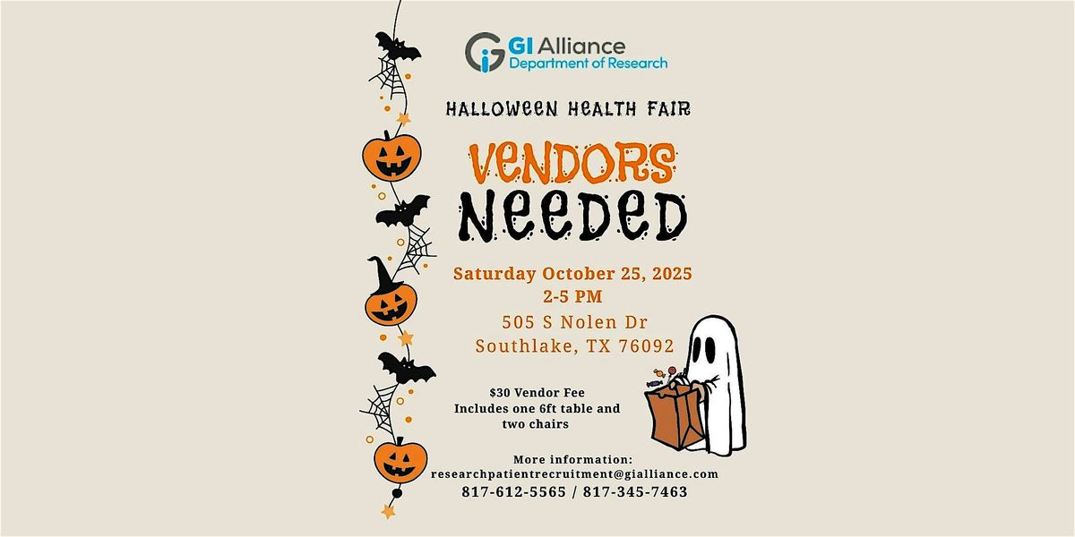 Halloween Health Fair Vendors Needed