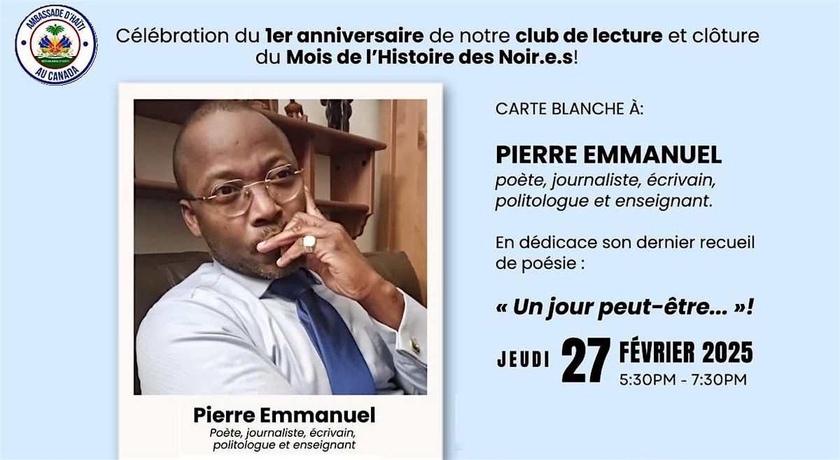 Le Club de lecture re\u00e7oit Pierre Emmanuel